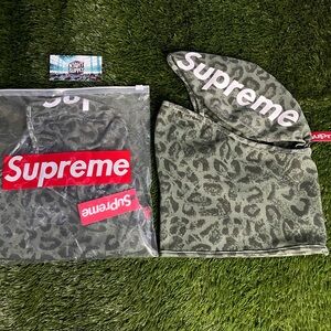 Supreme Neon Green Leopard Print Hood